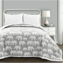Coupon ???? Lush Decor Elephant Parade Sherpa Blanket And Coverlet ????