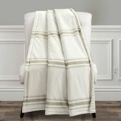 Deals ???? Lush Decor Farmhouse Stripe Throw 50 X 60 ????