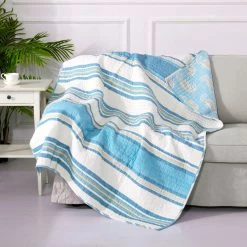 Outlet ???? Levtex Home Blue Maui Quilted Throw ????
