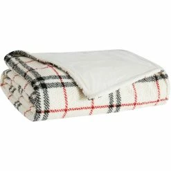 Hot Sale ???? London Fog Popcorn Plaid Plush 50 X 60 In. Throw ????