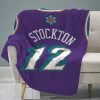 New ???? NBA Sleep Squad Utah Jazz John Stockton Jersey Raschel Plush Blanket ???? -Ella Jayne shop unnamed file 1314