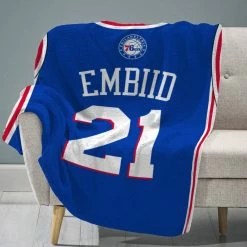 Brand new ???? NBA Sleep Squad Philadelphia 76ers Joel Embiid Jersey Raschel Plush Blanket ???? -Ella Jayne shop unnamed file 1364