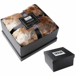 Brand new ???? Lavish Home Faux Marten Sable Fur Throw Blanket (Amber Brown) ????