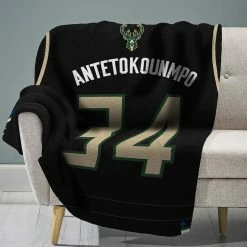 Discount ???? NBA Milwaukee Bucks Giannis Antetokounmpo Throw Blanket 60 X 80 In. ????