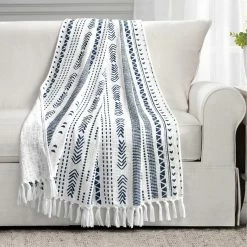 Deals ???? Lush Decor Hygge Stripe Cotton Slub Tassel Fringe Throw Blanket ????