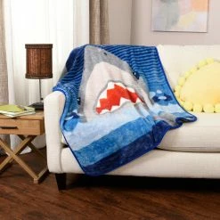 Outlet ???? Haven Shark Plush Throw Blanket 40 In. X 5 0 In. ???? -Ella Jayne shop unnamed file 1551