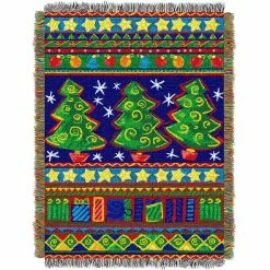 New ✨ Northwest Tree Festivity Woven Tapestry Throw ✨