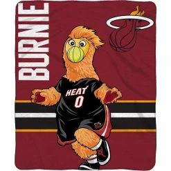 Flash Sale ???? NBA Sleep Squad Miami Heat Burnie Raschel Plush Blanket ????