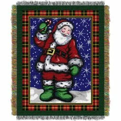 Buy ???? Northwest Plaid Santa Woven Tapestry Throw ????
