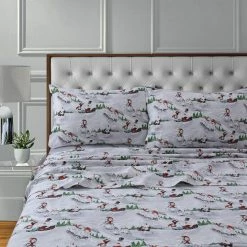 Flash Sale ???? Tribeca Living Winter Wonderland Flannel Printed Extra Deep Pocket Sheet Set ⭐