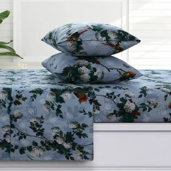 Brand new ???? Azores Celina Floral 170 GSM Flannel Extra Deep Pocket Sheet Set ????