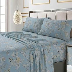 Best Sale ✔️ Tribeca Living Colmar Printed 300 TC Cotton Sateen Extra Deep Pocket Sheet Set ????