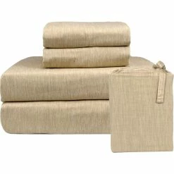 Best deal ⌛ BedVoyage Melange Bamboo And Cotton Bed Sheet Set, Sand ????