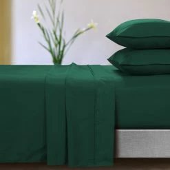 Best deal ???? Tribeca Living Super Soft Solid Easy-Care Extra Deep Pocket Sheet Set Dark Green ❤️