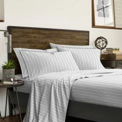 Coupon ???? IZOD Flat Ticking Gray Stripe Sheet Set ????